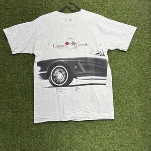 Vintage Classic Corvette Shirt Mens Medium Wrap Around AOP 90s Single Stitch y2k